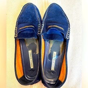 Manolo Blahnik suede penny loafers women’s 8 1/2
